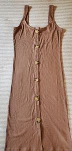 Cotton On Lola Ribbed Button Midi Dress